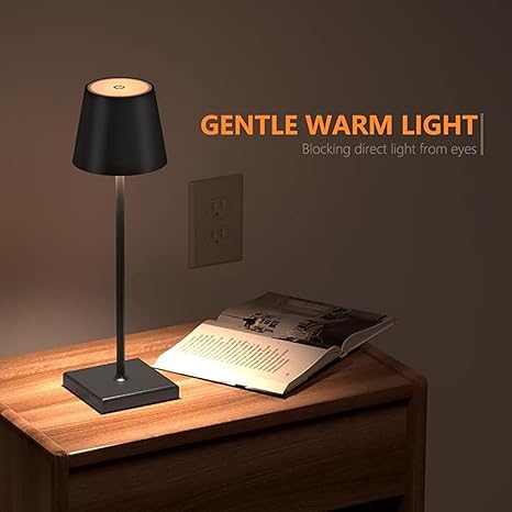 Metal Cordless Table Lamp Portable Rechargeable LED Desk Lamp,